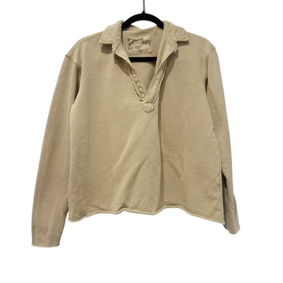 Frank & Eileen Patrick Triple-Fleece Popover Henley Top Toast Size Small NWOT - Picture 9 of 12